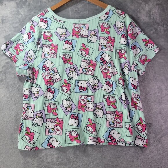Hello Kitty Womens XL Sleep Shirt Pink Short Sleeve Graphic‎ Nightgown Lounge - Picture 7 of 8